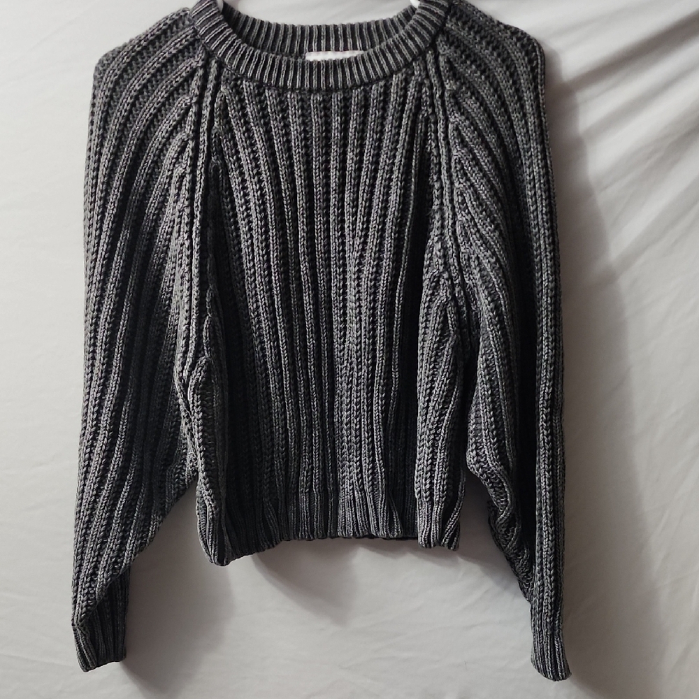 Vintage Heavy Gray Cable Sweater